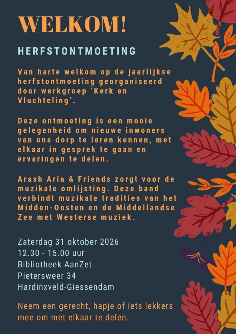 Ontmoeten, muziek en gerechten delen tijdens herfstontmoeting in Hardinxveld-Giessendam